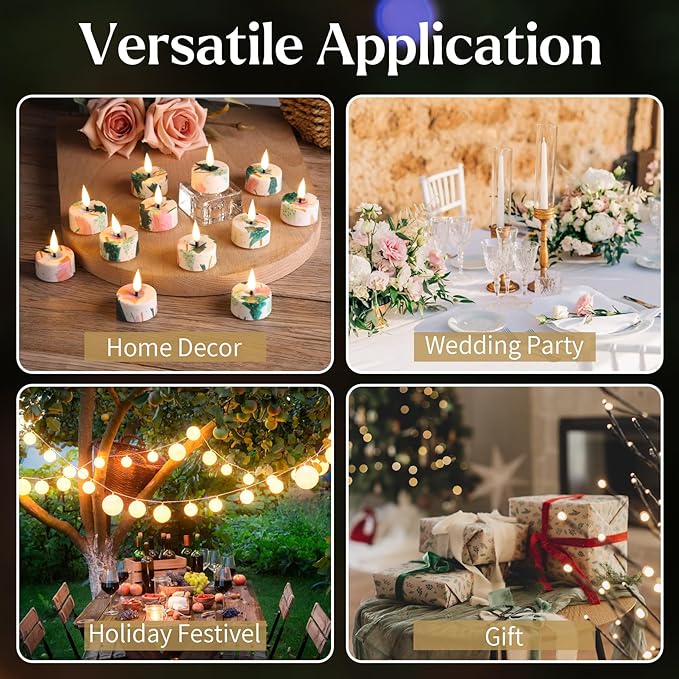 Flameless Candles Christmas Tree Tealights with Remote and Timer