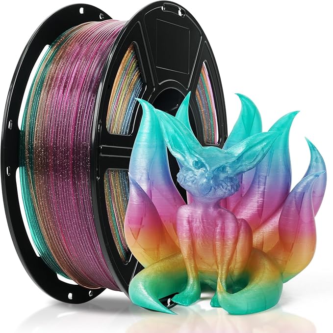 3D Printing Filament, 1.75mm PLA Crystal Rainbow Glitter 1 kg