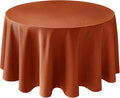 Biscaynebay Fall Tablecloth Textured Fabric Round Tablecloths 70", Rust Thanksgiving Autumn Harvest Water Resistant Fabric Tablecloths for Kitchen, Dining, Wedding, Parties Machine Washable