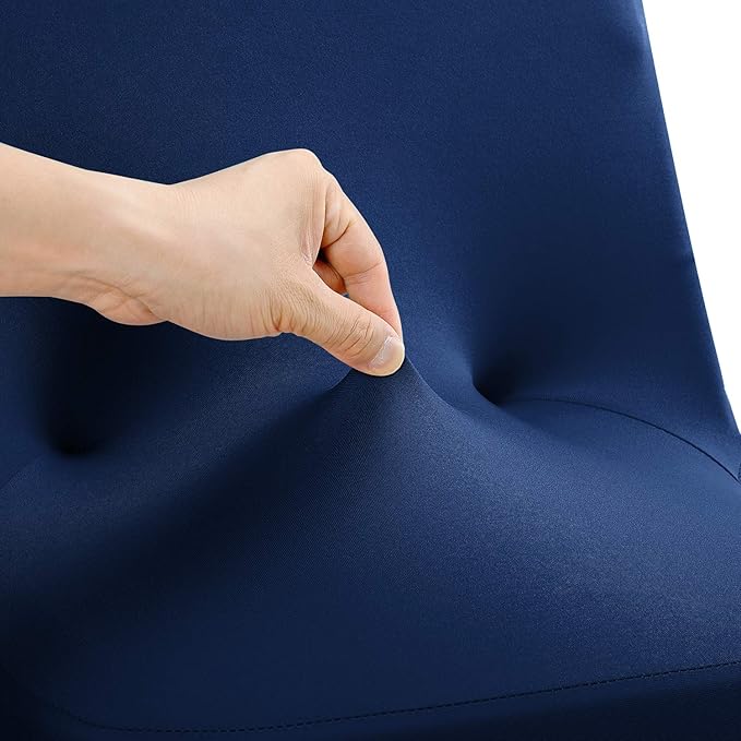 Dining Chair Slipcovers in Navy Stretch Spandex, 25 Pack