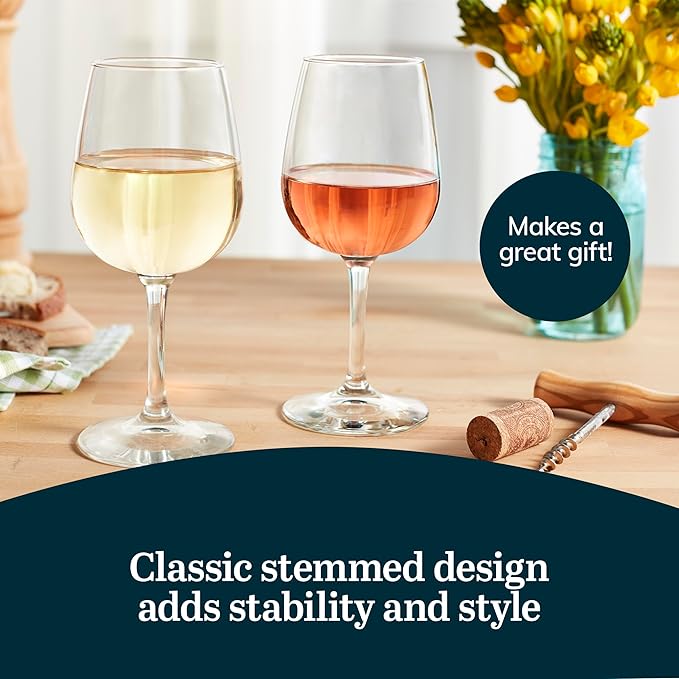 Wine Glasses Set of 12, 12.75 oz Clear Glass, Dishwasher Safe