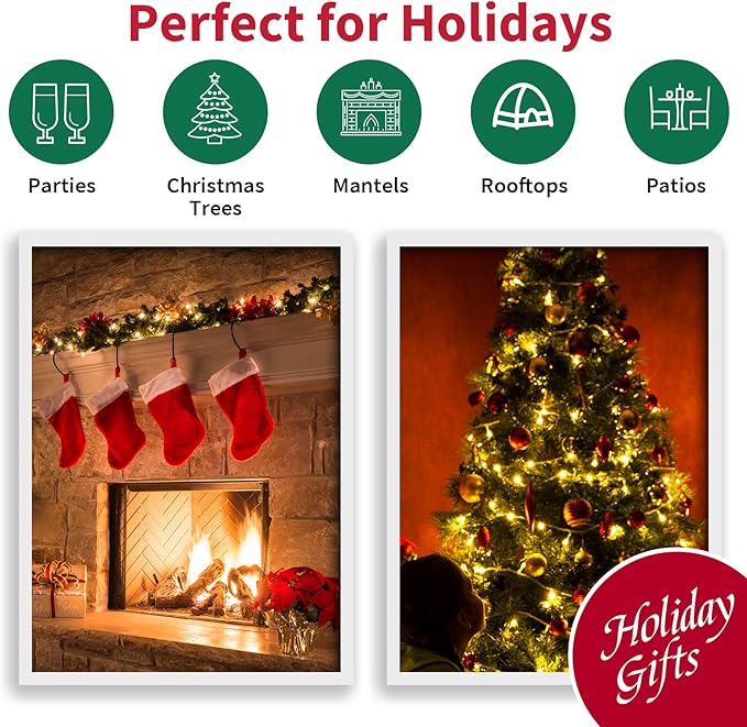 Indoor String Lights, 300 Warm White LEDs, 64.8ft, Waterproof