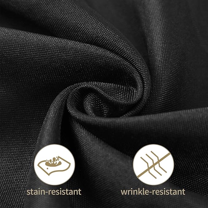 Ascoza 2pack 70x70 Inch Black Square in Polyester Fabric Tablecloth for Wedding,Banquet,Restaurant and Parties