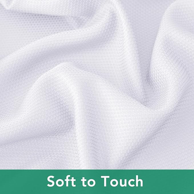 Biscaynebay Fabric Tablecloths 60x108 Inches Rectangular, White Water Resistant Tablecloths for Dining, Kitchen, Wedding and Parties etc. Machine Washable