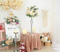 Vases: 10-Pack Silver Metal Twist Stands for Wedding Centerpieces