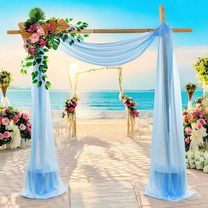 MDS Halloween Chiffon Draping Fabric - 1 Panel, 30" Wide x 50ft Long - Sheer Spooky Arbor & Canopy Drapery for Haunted House Backdrops, Party Ceilings, DIY Costumes & Themed Events - Turquoise