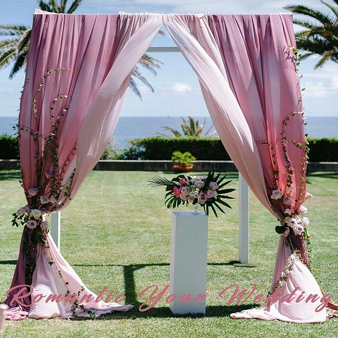 Wedding Arch Draping Fabric, Dusty Rose Chiffon, 2 Panels 20 Ft Long