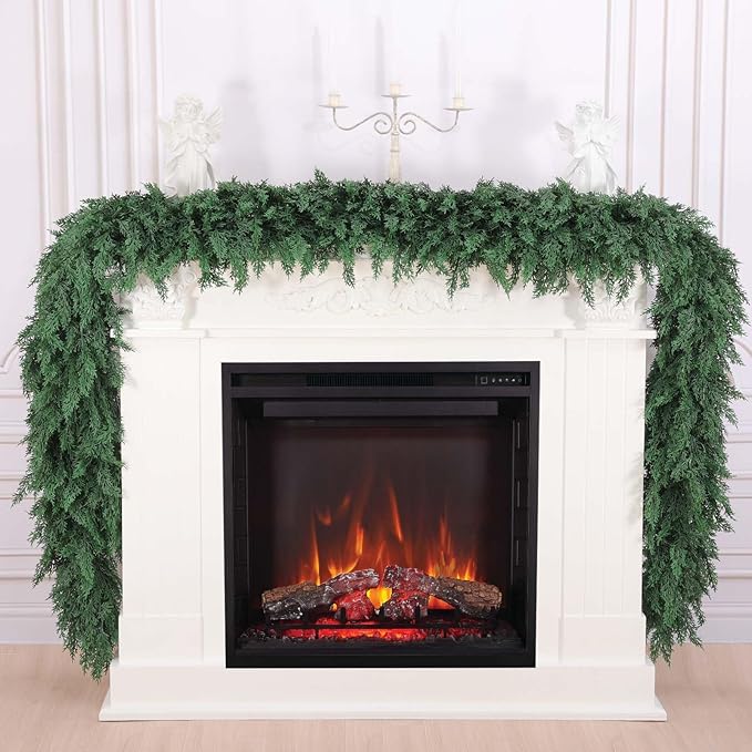 Garland 9 Ft Green Lush Faux Cedar Plastic Holiday Decor