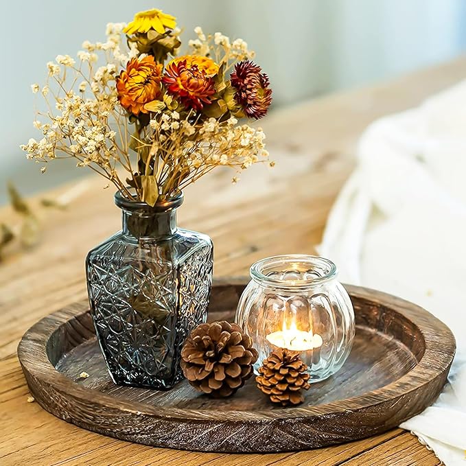 20 Pcs Black Glass Bud Vases- Set Gray Small Vases for Flowers, Vintage Style Cute Glass in Bulk for Centerpieces Rustic Decorative Flower Wedding Table Home Decor