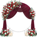 Wedding Arch Draping Fabric 29" x 19Ft Sheer Drapes for Backdrop Wedding Ceremony Reception Ceiling Decor Curtain Baby Bridal Shower Decoration (Burgundy, 3 Panels)