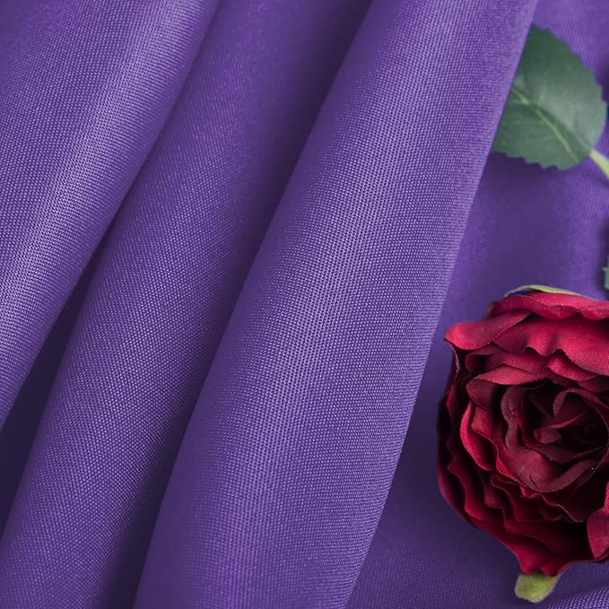 Ascoza 2pack 132 Inch Purple Round Tablecloth in Washable Polyester Fabric for Wedding/Banquet/Restaurant/Parties