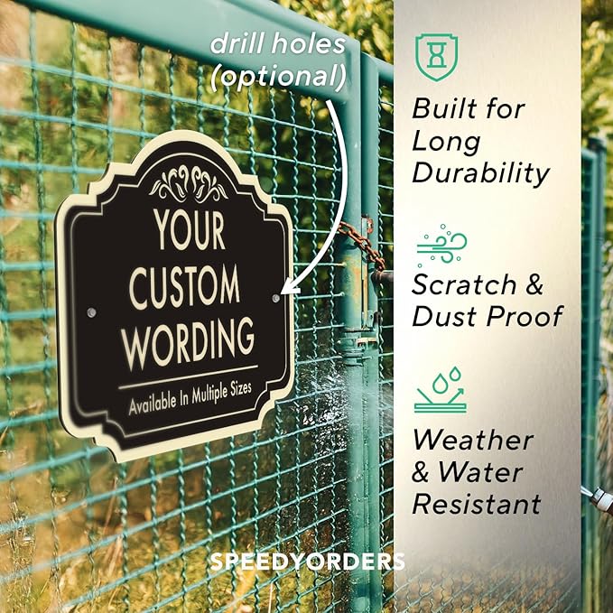 Custom Black Charcoal 36x24-inch Aluminum Outdoor Signs, Personalized Driveway, Waterproof Made in USA