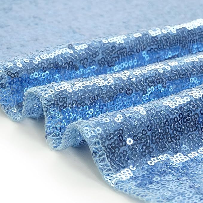 Eternal Beauty Baby Blue Sequin Backdrop, 10x10 Ft Glitter Background Curtains for Shimmer Photography Party Wedding Birthday Back Drop Decor