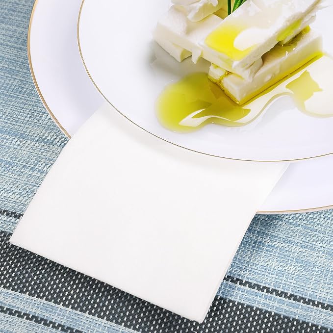 Disposable Napkins 200 Count White Linen-Feel Paper Guest Hand Towels