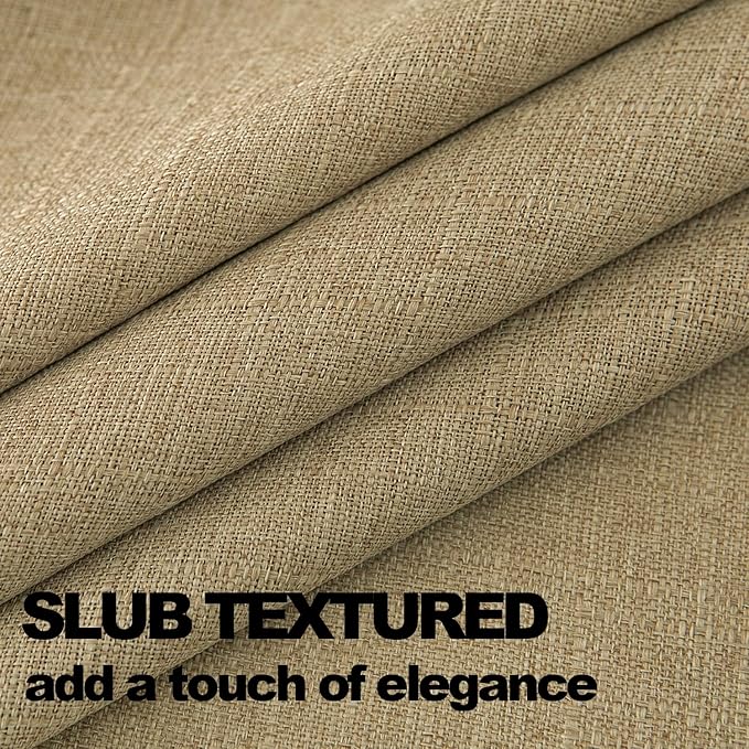 NLMUVW Square Tan Linen Tablecloth, Farmhouse Table Cloth Textured Water Resistant Decorative Table Cover for Cafe Dining Kitchen, 54 x 54 Inch