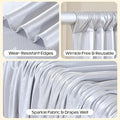 Glitter Backdrop Curtain for Parties Wedding – Silver, 10Ft X 10Ft Satin