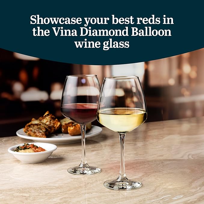 Wine Glasses Set of 12, 18.25 oz Balloon Stemmed, Dishwasher Safe