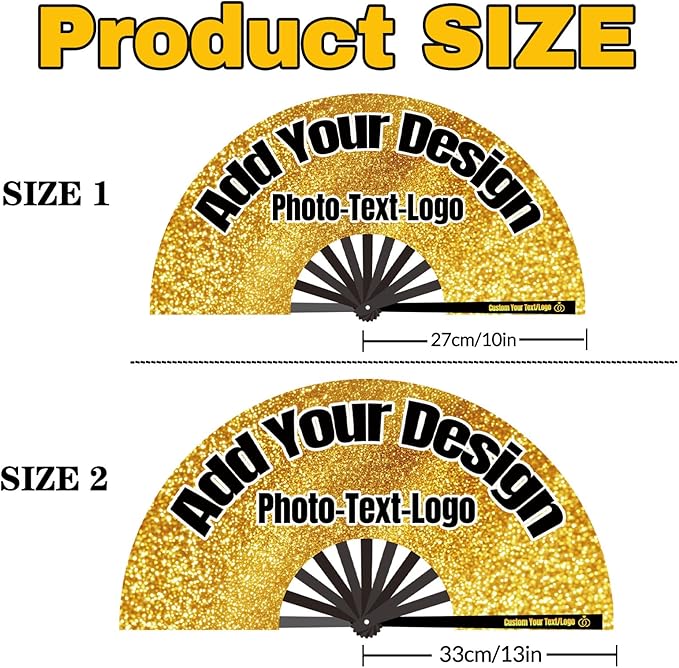 Custom Fans with Your Photo/Text - Personalized Folding Hand Fan for Line Dancing, Weddings, Parties | Decorative Gift for Women, Church Events & Dance Performances (80, 13 Inch)