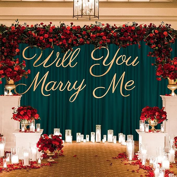 MYSKY HOME 10ft x 8ft Green Backdrop Curtains for Parties, Weddings, Stage, Baby Showers, Birthdays - 5ft x 8ft, 2 Panels