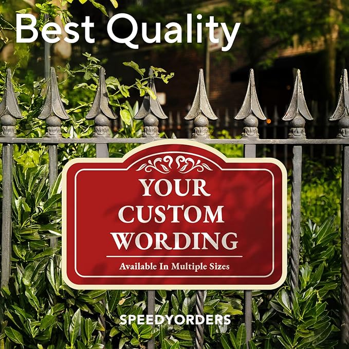 Custom Decorative Outdoor Metal Sign - Personalized Aluminum - Driveway Sign, Waterproof, Made in USA - Design 1 Red Brick 36x24 In