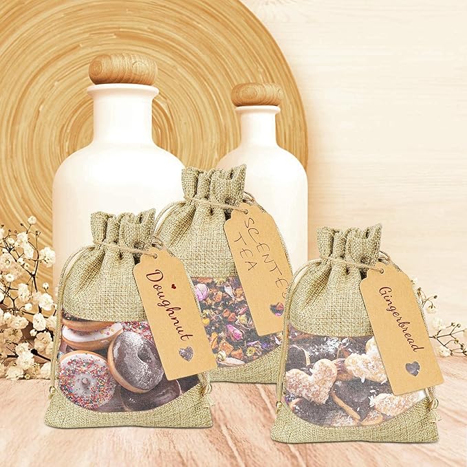 Gift Bags with Drawstring, 4x6 Inch Burlap Sheer Organza, Pack of 50