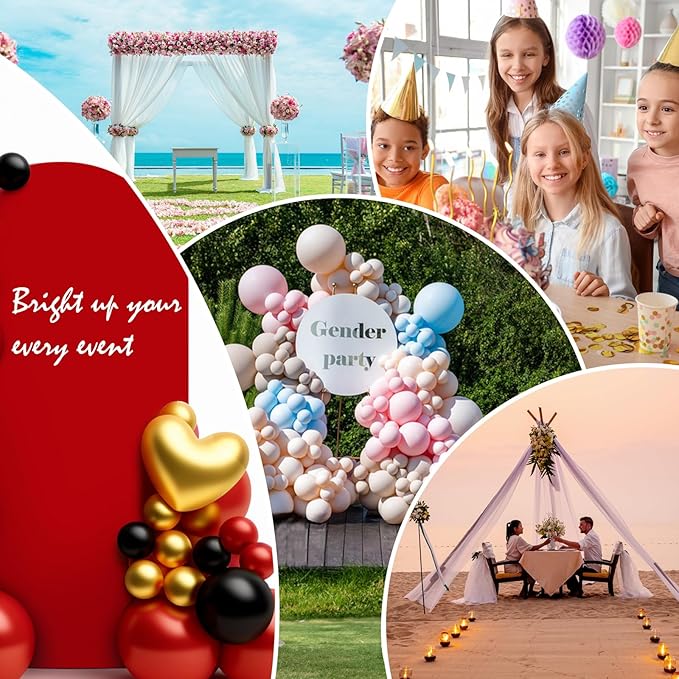 LEBENGURU Upgraded 7.2FT Wedding Arch Cover, Red Spandex Fitted Arch Backdrop Cover, Round Top Chiara Stand Covers for Birthday Party Baby Shower Banquet Balloon Décor