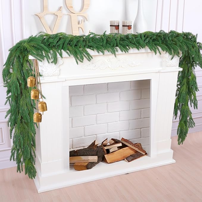 Garlands - Set of 2 Green Norfolk Pine Artificial Plastic, 6 Ft Each