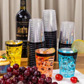 Plastic Cups 10Oz Clear Disposable Cups with Black Rim, 100 Pack – Black