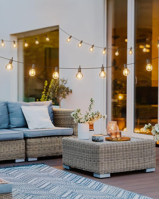 String Lights, 209 FT Warm White G40 Shatterproof Bulbs
