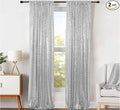 JYFLZQ Silver Sequin Backdrop Curtains 2ft x 8ft 2 Panel Glitter Photo Booth Backdrops Sparkly Photography Background Drapes for Parties Wedding Bridal Showers