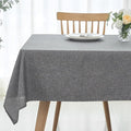 maxmill Rectangle Linen Texture Tablecloth Stain Proof Waterproof Wrinkle Free Washable Dining Table Cloth Wipeable Fabric Table Cover for Dining Room Farmhouse Tablecloths, 60 x 120 Inch, Dark Grey
