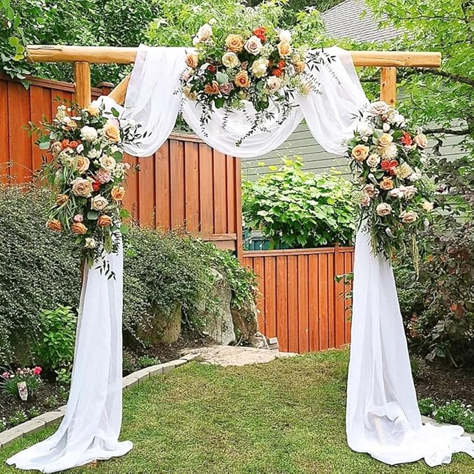 Sheer Outdoor Curtain Panels, White Gauze, 4 Pack 29 x 20 Ft
