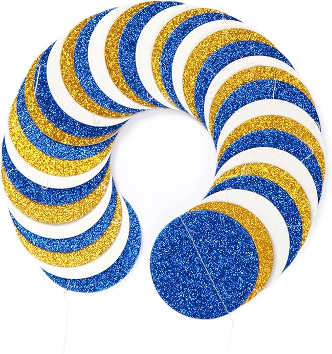 Navy-Blue White-Gold Birthday Party-Decorations Streamers - 52FT Graduation Hanging Paper Garland Banner,Baby Bridal Shower Wedding Engagement Bachelorette Supplies Backdrop Decor Hugtmr