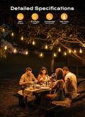 String Lights, 150 FT Outdoor Patio Lights with 47 Shatterproof LED Bulbs