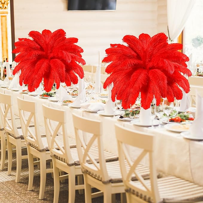 80 Pcs Large Natural Ostrich Feathers Plumes 14-16 Inch Bulk for DIY Crafts Wedding Party Centerpiece Vase