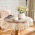 Warm Home Designs 60 Inch Round Tablecloth. Use Small Gold Tablecloth as Crochet Table Cloth, Coffee Table Cover, or Dresser Cover Linen. Rustic Table Topper for Vintage Kitchen. (VTC Linen 60)