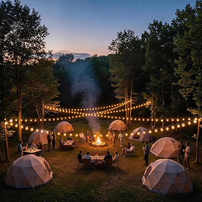 String Lights 300 Ft Black Outdoor LED Warm White, Dimmable