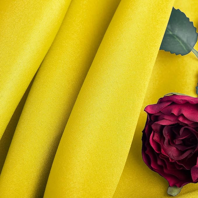 Ascoza 2pack 90x156 Inch Yellow Rectangular Tablecloth 8 Feet Table Cloth in Polyester Fabric for Wedding/Banquet/Restaurant/Parties