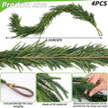 Norfolk Pine Garland, 6 ft Green PE, 4-Piece Christmas Decor