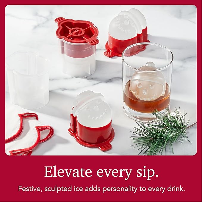 Ice Cube Molds Silicone Snowman Set of 4 for Holiday Drinks