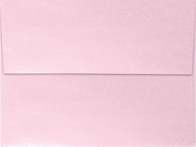 LUXPaper A7 Invitation Envelopes | Peel & Press | 5 1/4" x 7 1/4" | Rose Quartz Metallic | 80lb. Text | 500 Qty