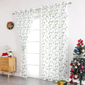 Embroidered Sheer Voile Curtains – Green