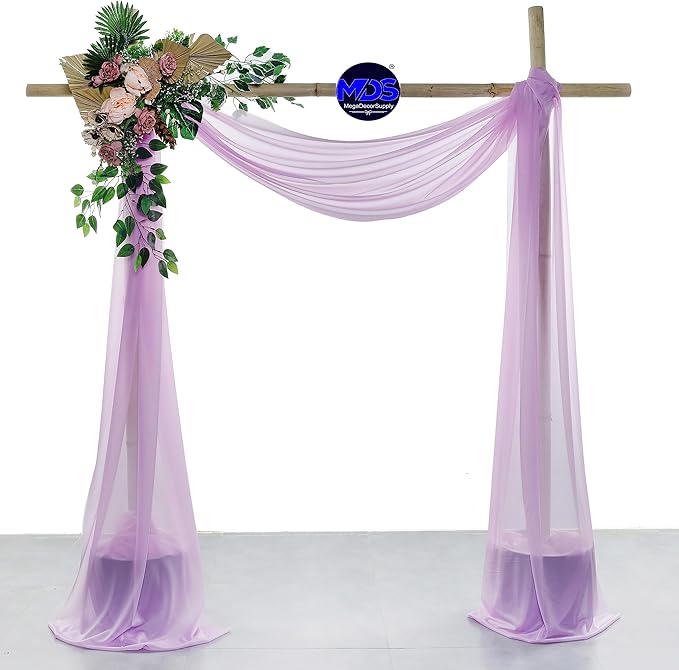 MDS Halloween Chiffon Draping Fabric - 2 Panel, 30" Wide x 30ft Long - Sheer Spooky Arbor & Canopy Drapery for Haunted House Backdrops, Party Ceilings, DIY Costumes & Themed Events - Orchid