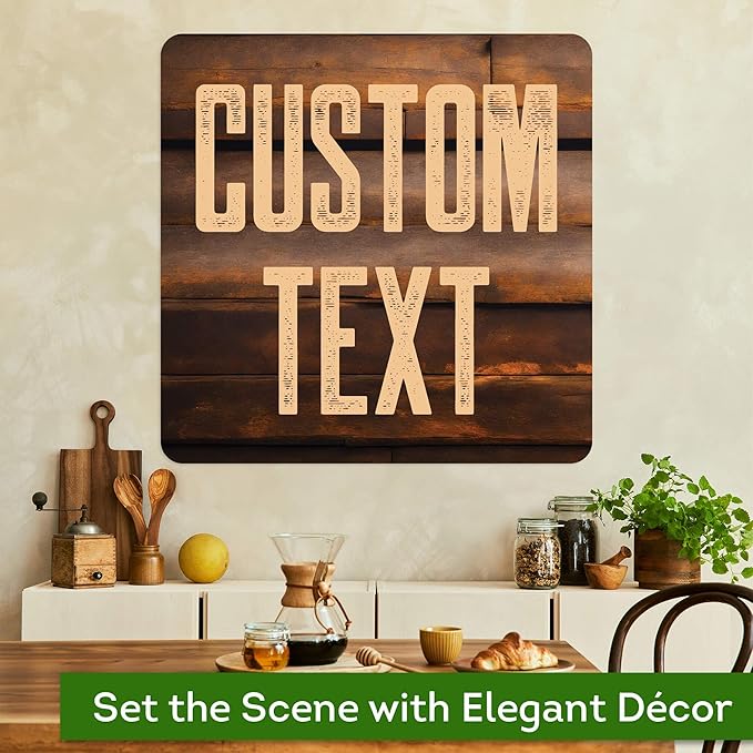 Custom Sign, Custom Street Sign, 11 Font Colors, 13 Font Styles, 4 Hole Options, 22 Sizes, 24x24 Inches, Rust Free DiBound, Fade Resistant, Made in USA by My Sign Center (Vintage Wood)