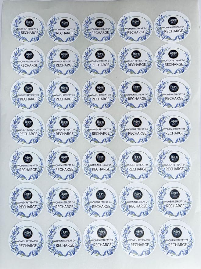 Custom Stickers for Weddings, Birthdays & Businesses - Personalized Labels with Your Logo - Waterproof, Fade and Heat Resistant - Pack of 100-1000 (Wreath Q, 4 Inch)
