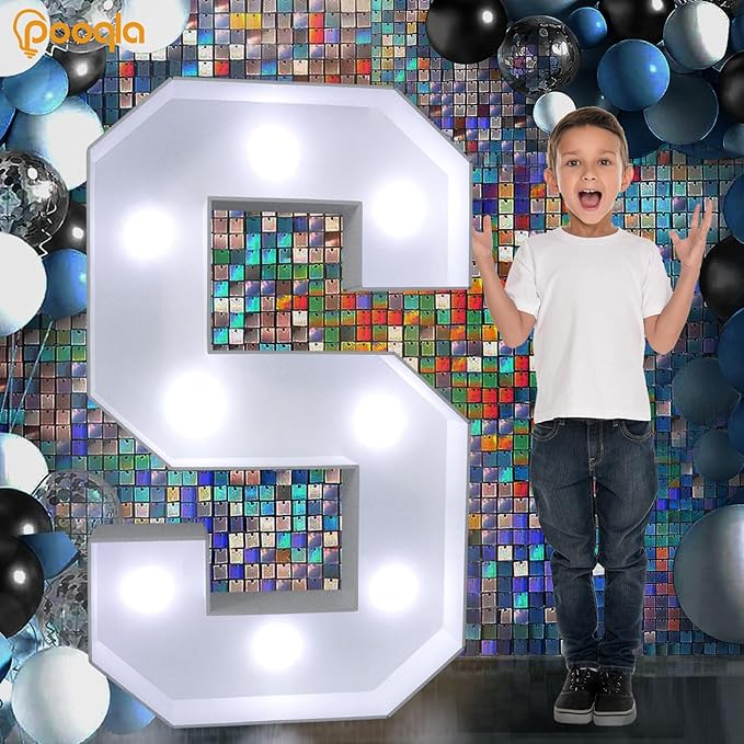 Marquee Light Up Letter Decor, 3 Ft Tall Foam Board Frame