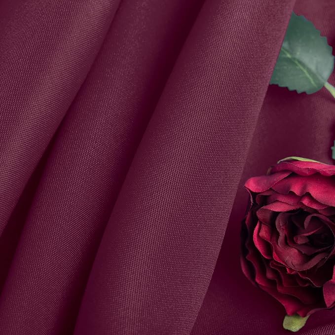Ascoza 2pack 90 Inch Burgundy Round Tablecloth in Washable Polyester Fabric for Wedding/Banquet/Restaurant/Parties