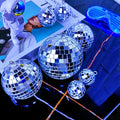 Hanging Disco Ball Ornaments, 54 Pcs Mini Mirror Set in 4 Sizes
