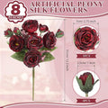 8 Bundles Artificial Peonies Flowers Boho Faux Flowers Arrangements