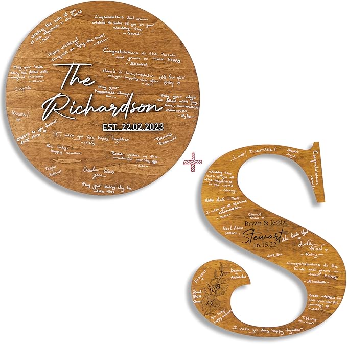 Decorative Wooden Sign Plaque, Birch Plywood Wedding Guest Book Alternative